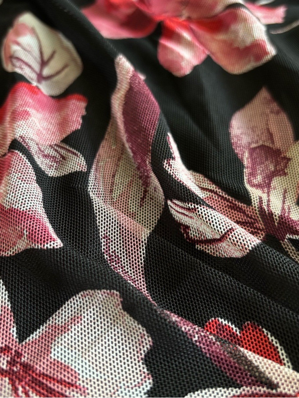 Alexa B. Nites Floral Mesh Maxi Dress Black Pink Petite 6P NWT - Picture 7 of 8